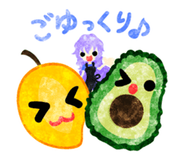 Sticker of fruits and little girls sticker #10117707