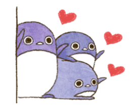 Blue penguins and gray seals sticker #10119981