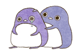 Blue penguins and gray seals sticker #10119983