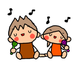 ORANGE chan and BROWN kun6 sticker #10122595