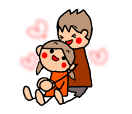 ORANGE chan and BROWN kun6 sticker #10122599