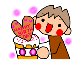 ORANGE chan and BROWN kun6 sticker #10122603