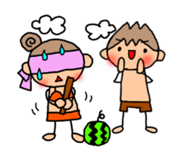 ORANGE chan and BROWN kun6 sticker #10122607