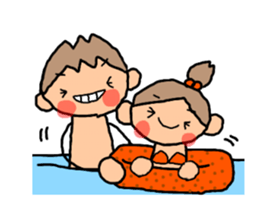 ORANGE chan and BROWN kun6 sticker #10122608