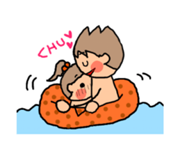 ORANGE chan and BROWN kun6 sticker #10122609