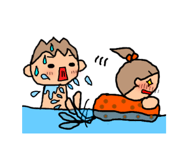 ORANGE chan and BROWN kun6 sticker #10122610