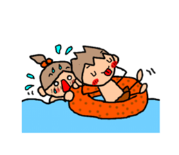 ORANGE chan and BROWN kun6 sticker #10122611