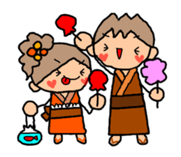 ORANGE chan and BROWN kun6 sticker #10122612