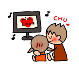 ORANGE chan and BROWN kun6 sticker #10122617