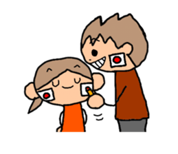 ORANGE chan and BROWN kun6 sticker #10122620