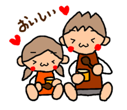 ORANGE chan and BROWN kun6 sticker #10122623