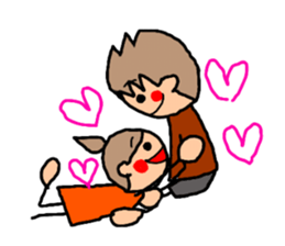 ORANGE chan and BROWN kun6 sticker #10122624