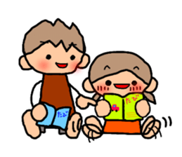 ORANGE chan and BROWN kun6 sticker #10122626