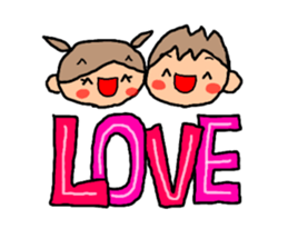 ORANGE chan and BROWN kun6 sticker #10122630