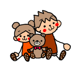 ORANGE chan and BROWN kun6 sticker #10122631