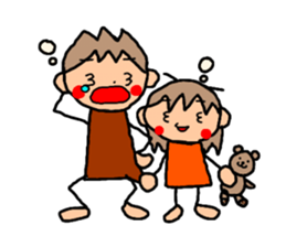 ORANGE chan and BROWN kun5 sticker #10122763