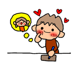 ORANGE chan and BROWN kun5 sticker #10122774