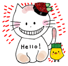 Sushi headdress Nina cat sticker #10123155