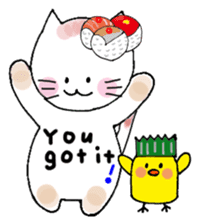 Sushi headdress Nina cat sticker #10123159