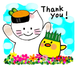Sushi headdress Nina cat sticker #10123162