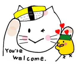 Sushi headdress Nina cat sticker #10123163