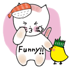 Sushi headdress Nina cat sticker #10123165