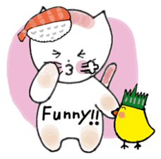 Sushi headdress Nina cat sticker #10123165