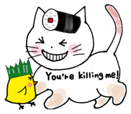 Sushi headdress Nina cat sticker #10123166