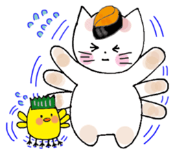 Sushi headdress Nina cat sticker #10123173