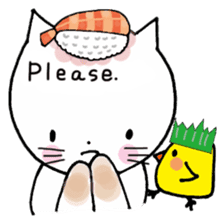 Sushi headdress Nina cat sticker #10123178