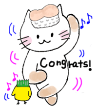 Sushi headdress Nina cat sticker #10123181