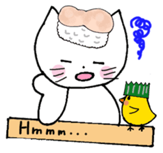 Sushi headdress Nina cat sticker #10123187