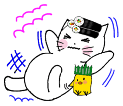 Sushi headdress Nina cat sticker #10123188