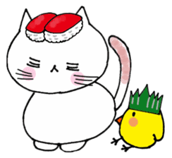 Sushi headdress Nina cat sticker #10123189