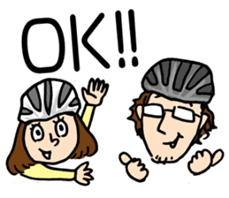 Couple cycling is a hobby. (Roadbike) sticker #10125472