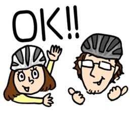 Couple cycling is a hobby. (Roadbike) sticker #10125472