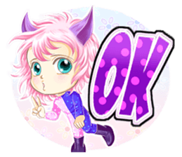 Small purple cat version of sister Awa sticker #10126172