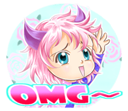 Small purple cat version of sister Awa sticker #10126183