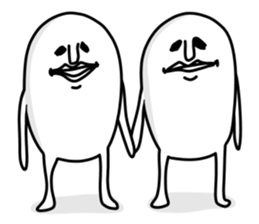 White and round sticker sticker #10126948