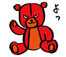 Red teddy bear sticker #10127392