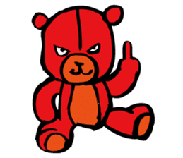 Red teddy bear sticker #10127396