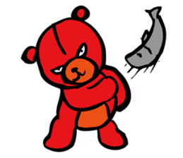 Red teddy bear sticker #10127418