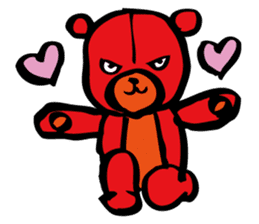 Red teddy bear sticker #10127429