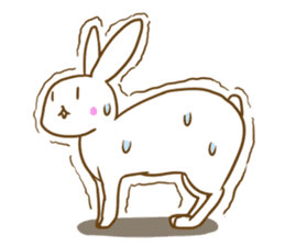 Deformed white rabbits by Usakura sticker #10130069