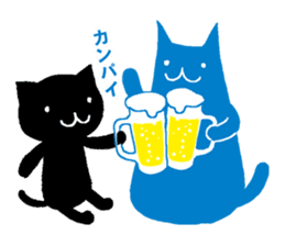 Black & Blue Best Friend Cats sticker #10132487