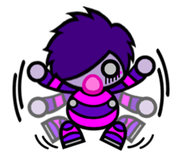 Purple Joker robot 2 sticker #10133446