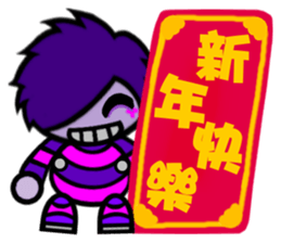 Purple Joker robot 2 sticker #10133453