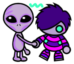 Purple Joker robot 2 sticker #10133476