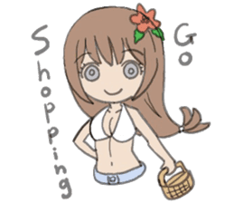 tropical girl sticker #10138232