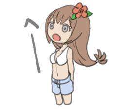 tropical girl sticker #10138239